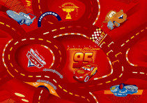 Disney Pixar Cars, Matta, 95 x 133 cm, World of Cars, Röd