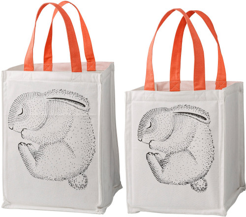 Bloomingville, Förvaringsväskor, 2-pack, Kanin