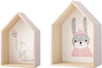 Bloomingville, Vägghylla, Hus, 2-pack, Natur