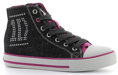 One Direction, Sneakers, High, Fuxia/Black