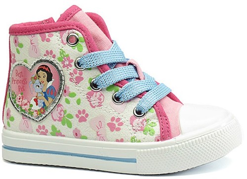 Disney Princess, Sneakers, High, White/Fuxia