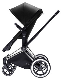 Cybex Priam 2016, 2-i-1-vagn, Chrome chassi/All Terrain, Happy Black, Paket