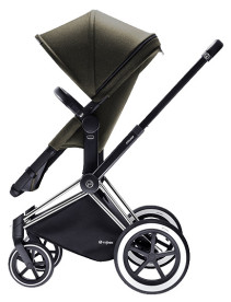 Cybex Priam 2016, 2-i-1-vagn, Svart chassi/All Terrain, Olive Khaki, Paket