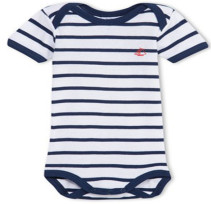 Petit Bateau, Body, Vit/blårandig