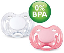 Philips Avent, Napp, Sensitive, 0-6 mån, 2-pack, Rosa/vit