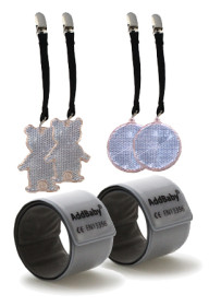 Addbaby, Reflexpaket Familj, Svart/Silver