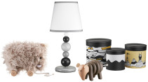 Kids Concept, Dragdjur + Lådor med lock + Stapelleksak + Bordslampa, Paket
