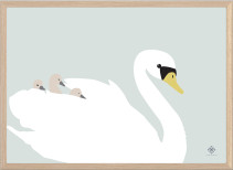Sne Design, Poster, The swan mom, Grön