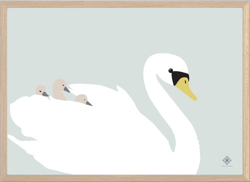 Sne Design, Poster, The swan mom, Grön