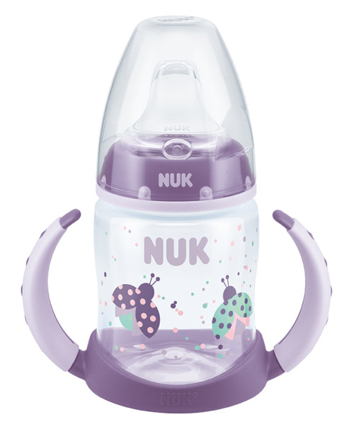 NUK, First Choice+, Spillfri Drickpipsflaska, Silikon, 150ml, Lila