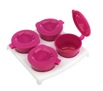 Tommee Tippee, Pop Up Freezer Pots & Tray, 4-pack, Rosa