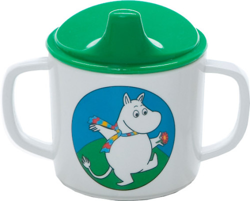 Rätt Start, Mumin, Spillsäker mugg med handtag, Grön