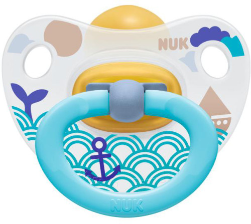 NUK, Napp, Latex, Happy Kids, 0-6 mån, 1-pack, Turkos
