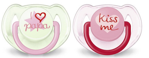 Philips Avent, Napp, Rolig, 6-18M, 2-pack, Röd/Grön