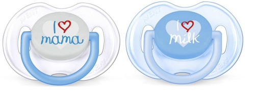 Philips Avent, Napp, Rolig, 0-6M, 2-pack, Blå/Ljusblå