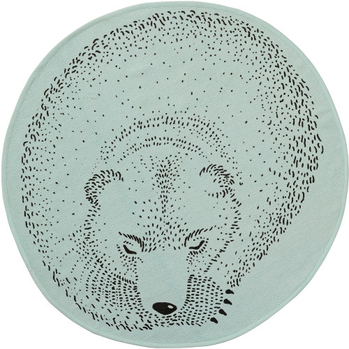 Bloomingville, Bomullsmatta, Sovande Björn, 80 cm, Mint