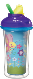 Munchkin, Mugg med sugrör, Insulated Flip Straw Cup, 266 ml, Blå