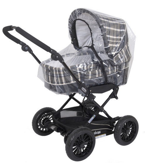Carlo, Regnskydd för liggvagn med dragkedja och reflex, Transparant