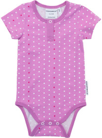 Geggamoja, Kortärmad Body, Prickig, Lilac/white