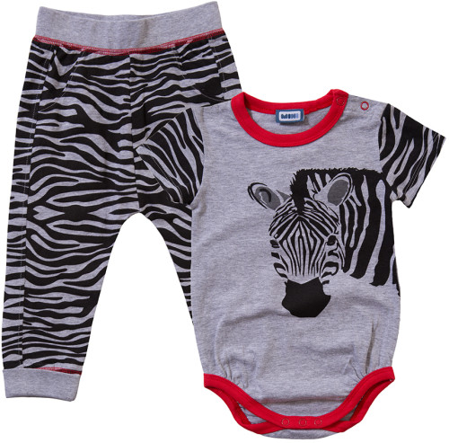Max Collection, Kortärmad body m. byxor, Grey