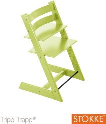 Stokke Tripp Trapp, Matstol, Green, Inkl. Baby Set och dyna Soft Stripes, Paket