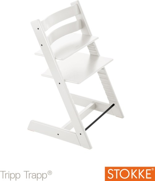 Stokke Tripp Trapp, Matstol, White, Inkl. Baby Set och dyna Pink Tweed, Paket