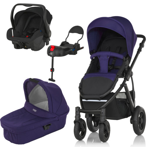 Britax, Smile 2, Duovagn, Mineral Purple + Britax Römer Primo + ISOFIX-bas, 2016, Paket