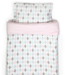 NG Baby, Harlequin, Påslakanset, Spjälsäng, Rosa
