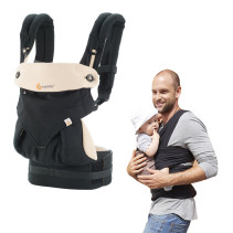 Ergobaby 360, Bärsele, Svart/camel + Hybridsjal, Paket